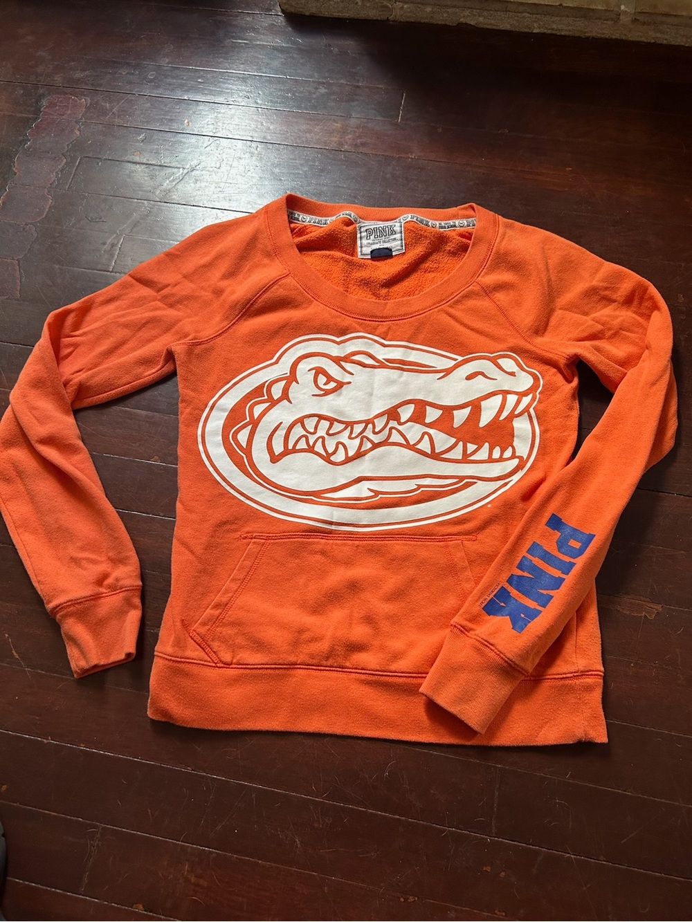 PINK Victoria's Secret Orange University Gator Crewneck Sweater